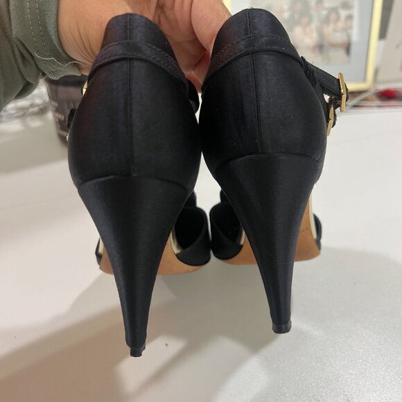 Loeffler Randall Black Satin Bow Heels – Size 6 Cocktail Party Wedding Heels main image 5